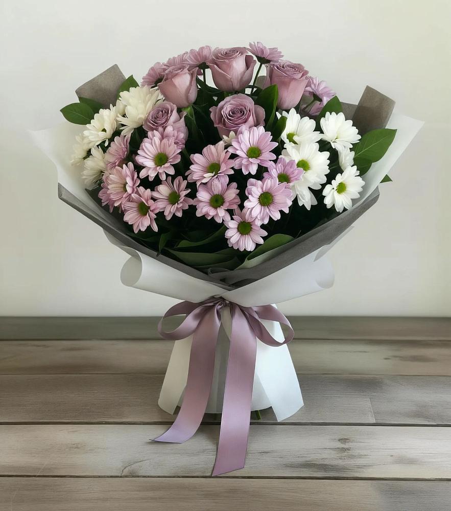 Букет цветов из: Хризантемы и Розы в Мысхако