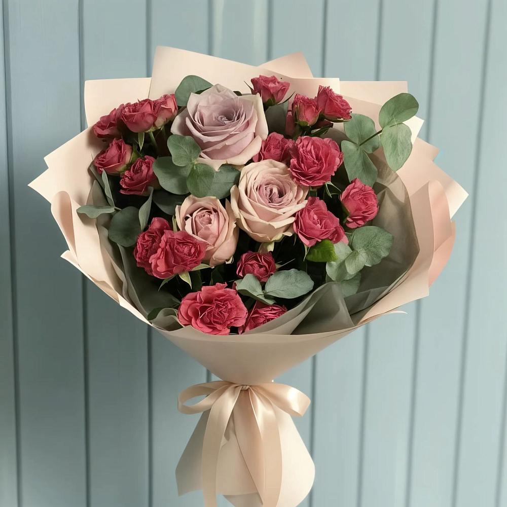 Букет цветов из: Гвоздики и Розы в Мысхако