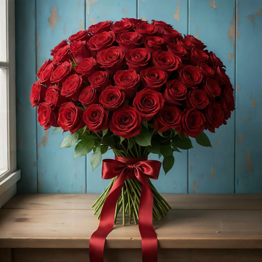 Букет Красные розы Блэк Меджик в Мысхако