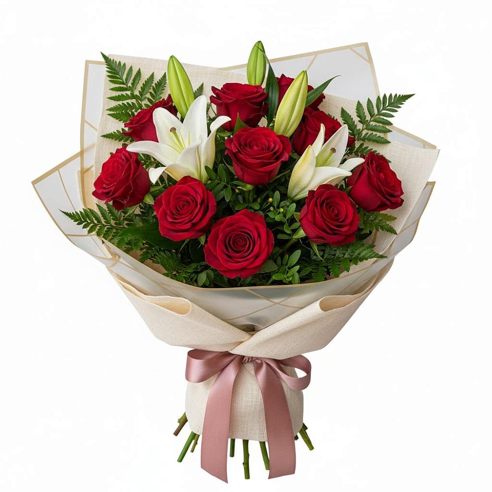 Букет цветов из: Лилии и Розы в Мысхако