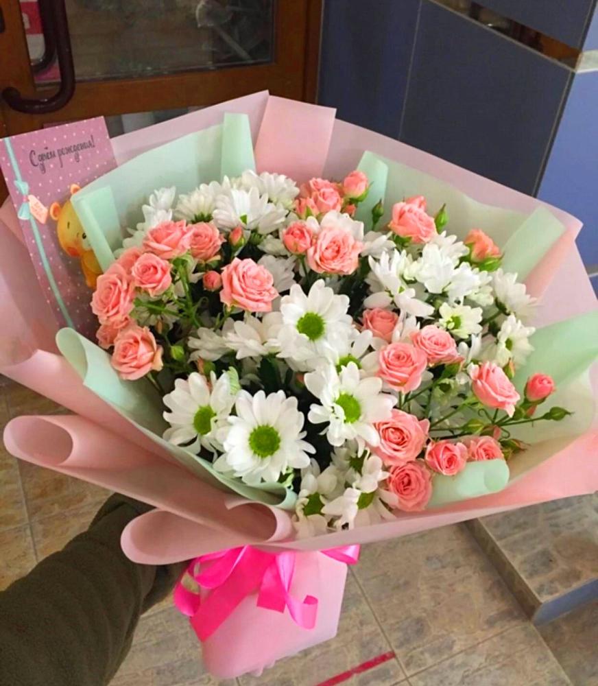 Букет цветов из: Розы и Хризантемы в Мысхако