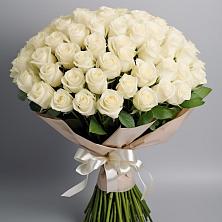 Букет 101 беля роза Белоснежка в Мысхако
