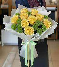 Букет цветов из:  Хризантемы и Розы #REPLACE_PRED# Мысхако