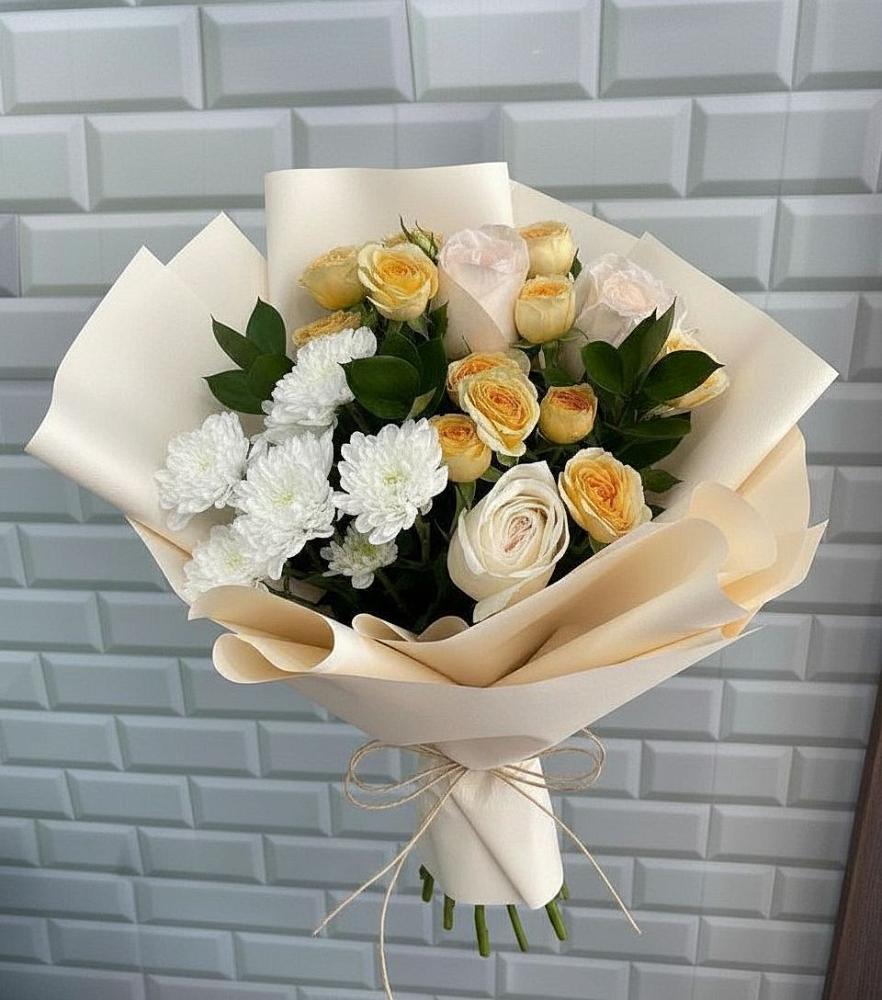 Букет цветов из: Розы и Хризантемы в Мысхако