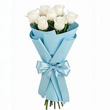 Букет 7 белых роз Проуд в Мысхако